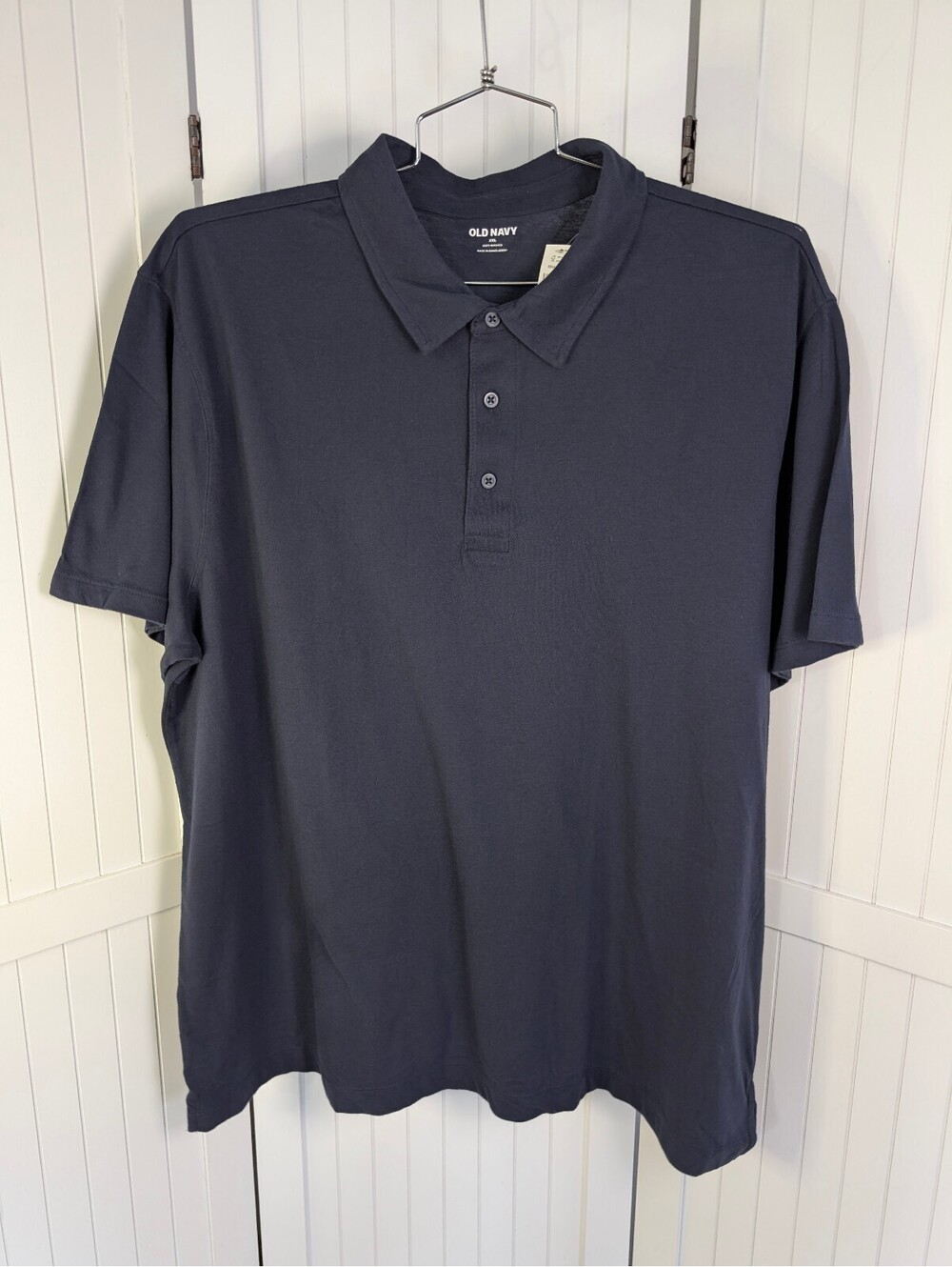 Old Navy Men's XXL Navy Blue Soft-Washed Jersey Polo Shirt NWT Classic Fit